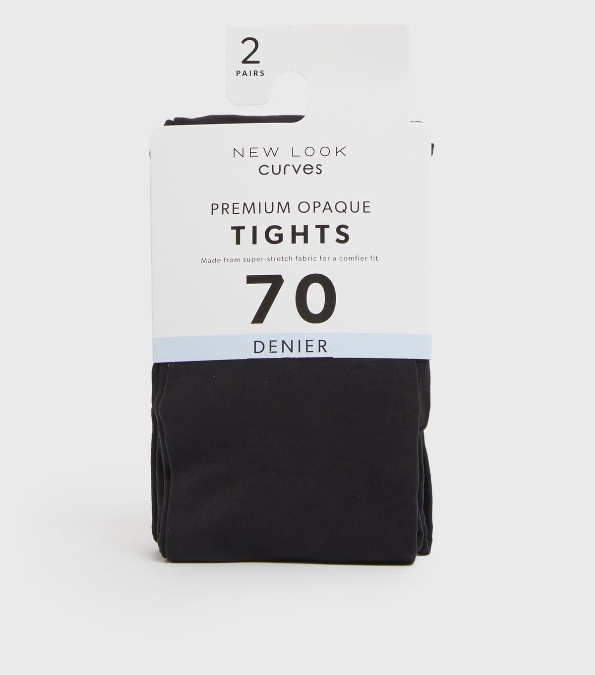 New Look Plus Size 2 Pack Black 70 Denier Premium Opaque Tights Curves New Look
