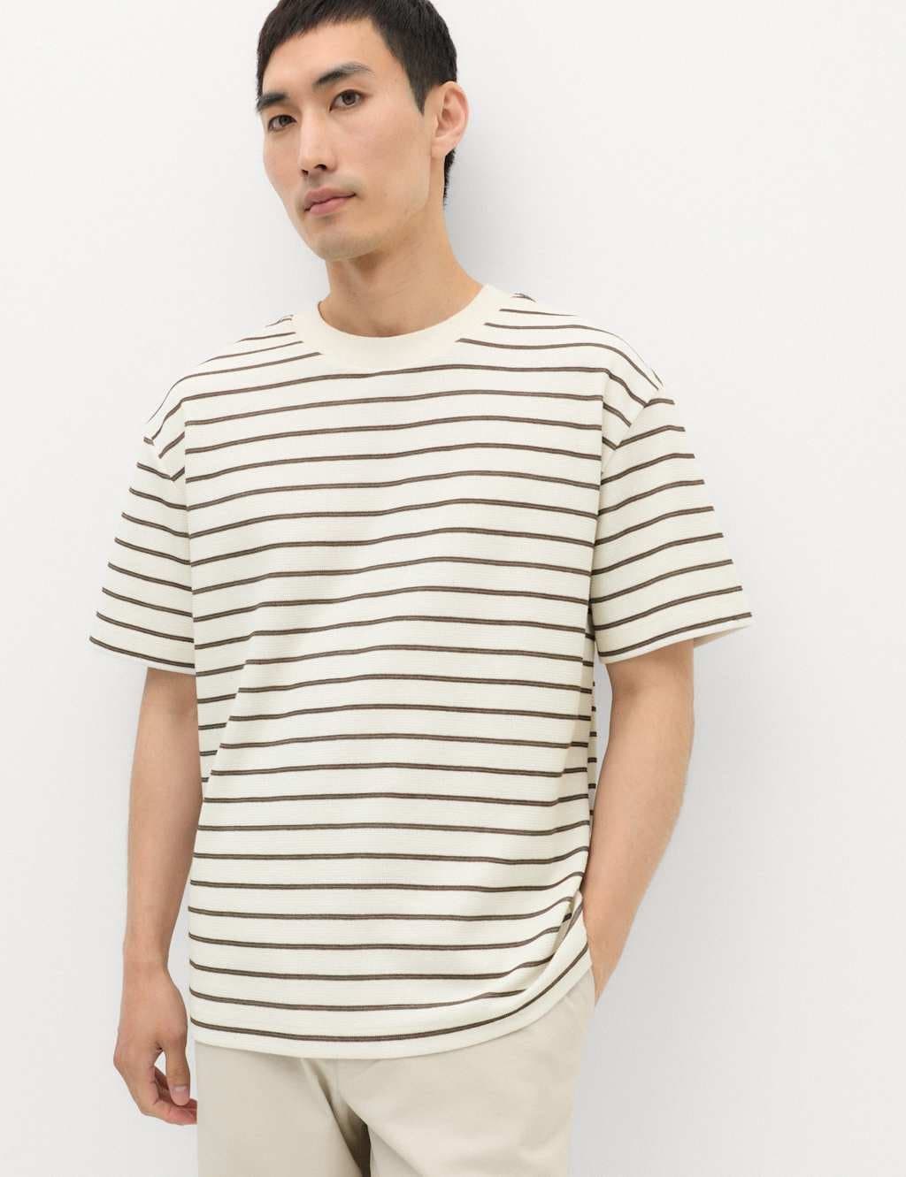 Marks & Spencer M&S Rich Quartz Breton T-Shirt In Cotton-Rich Fabric