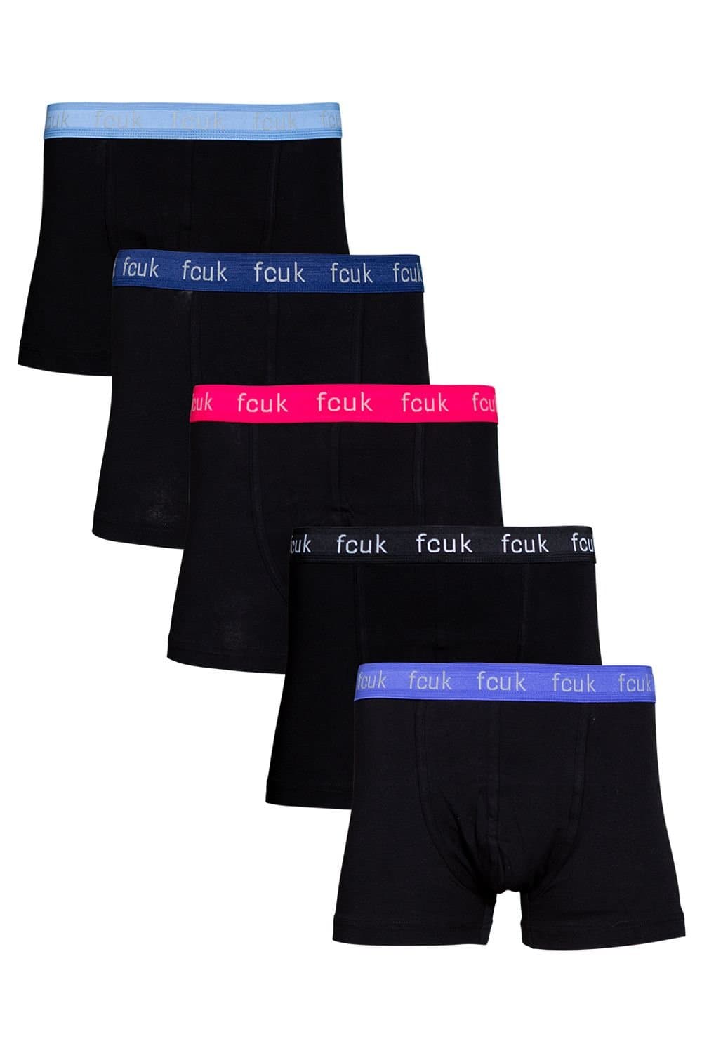 French Connection French Connection Men's 5 Pack FCUK Cotton Stretch Boxers in Blue