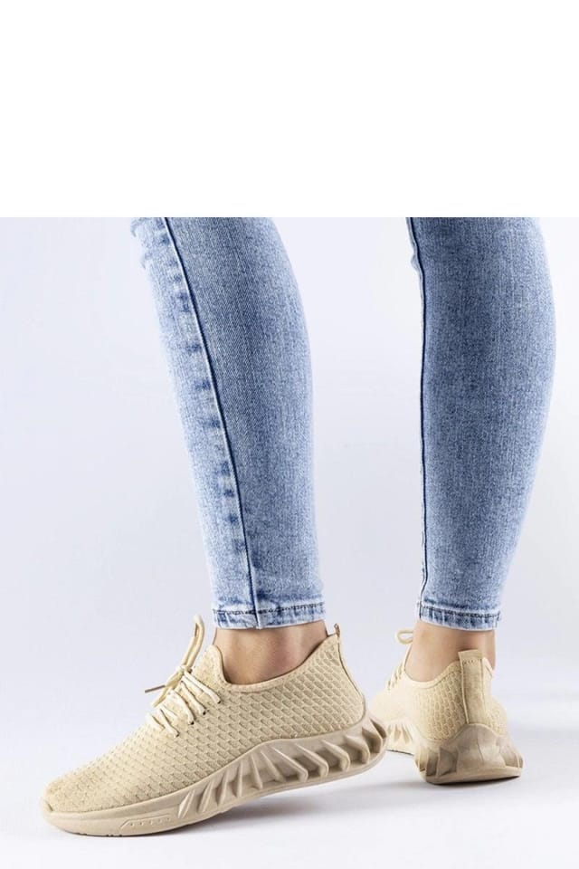 Love Lace Love Lace Women's Sport Fabric Sneakers for Summer with Grippy Rubber Sole in Beige - 2
