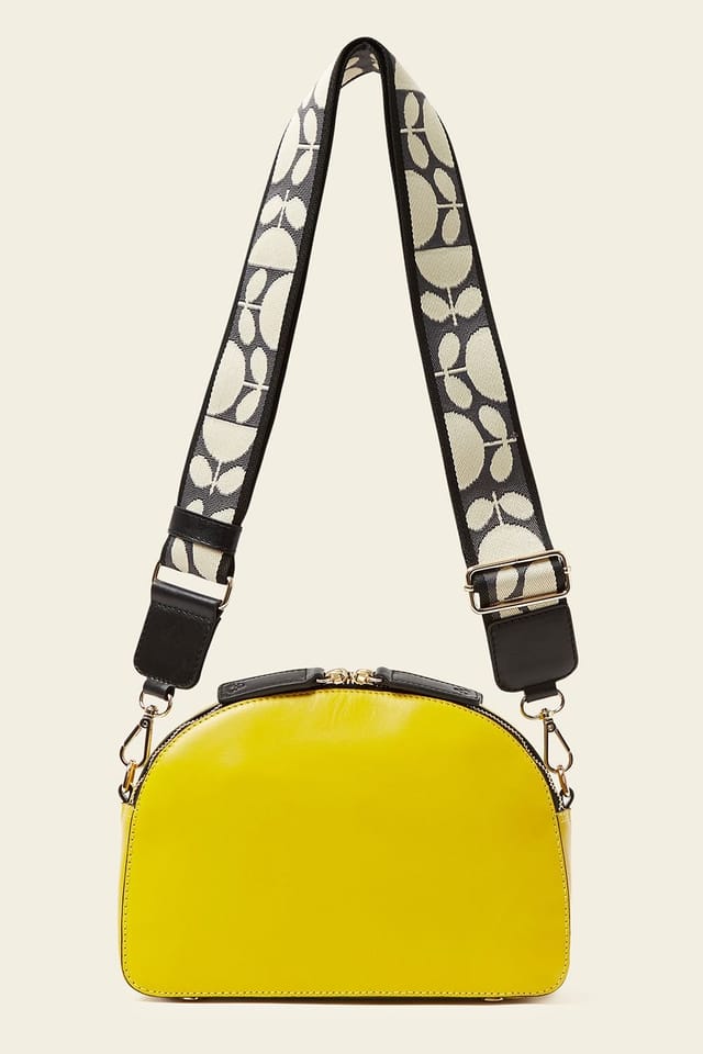 Orla Kiely Orla Kiely Women's Luna Leather Crossbody - Daffodil Punched Flower in Yellow - 3