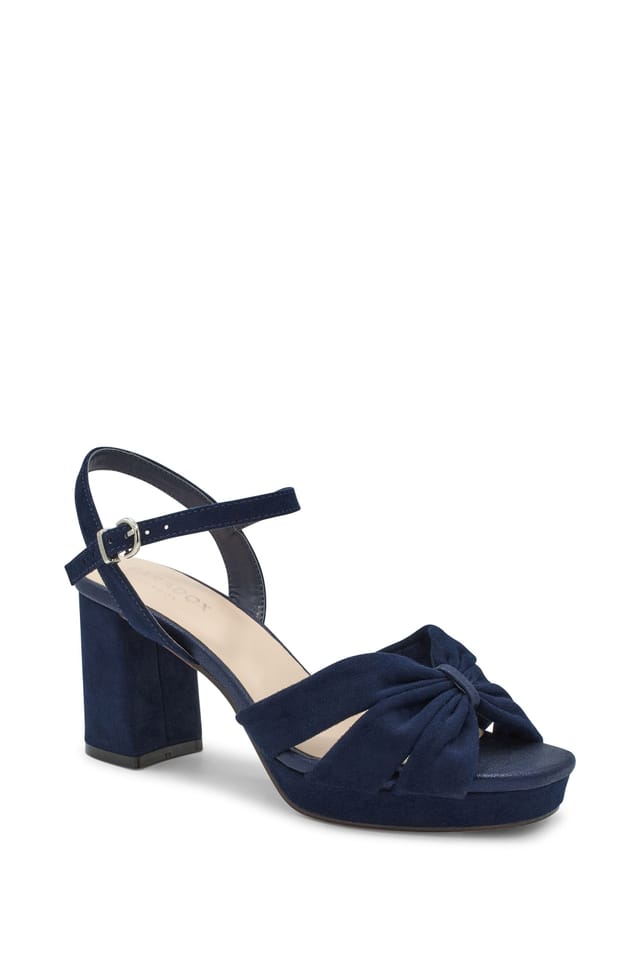 Paradox London Paradox London Women's Wide Fit 'Nerita' Platform Heeled Sandals in Navy - 2