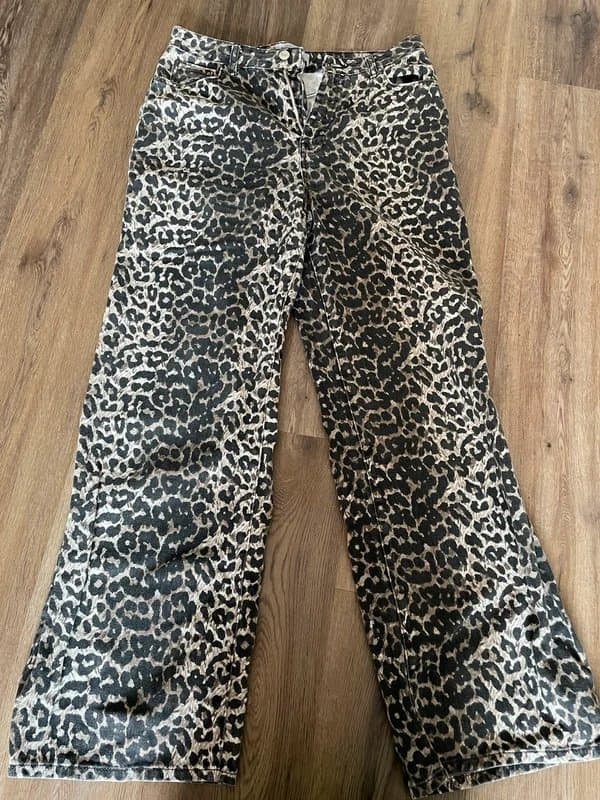 New Look Leopard Print Wide Leg Jeans