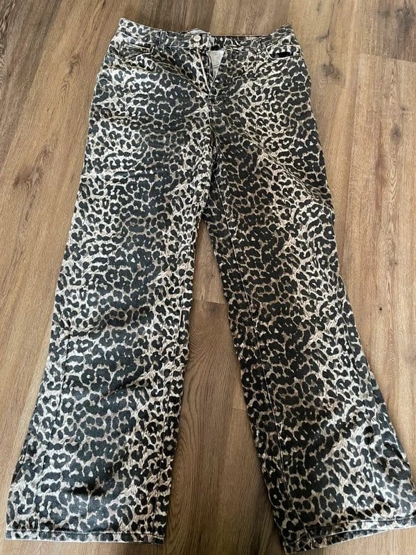 New Look Leopard Print Wide Leg Jeans
