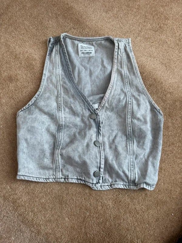Bershka Distressed grey waistcoat