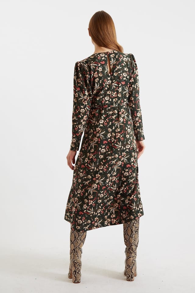 Louche Louche Women's Eveleen Tapestry Print Long Sleeve Midi Dress in Green - 2