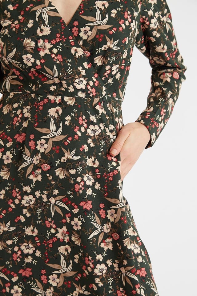 Louche Louche Women's Eveleen Tapestry Print Long Sleeve Midi Dress in Green - 3