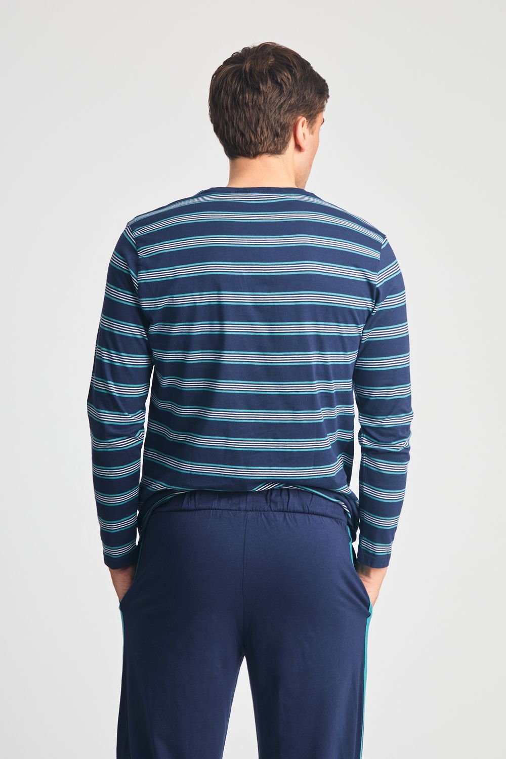 Tokyo Laundry Tokyo Laundry Men's Cotton 2-Piece Long Sleeve Top & Bottoms Pyjama Set in Navy - 2