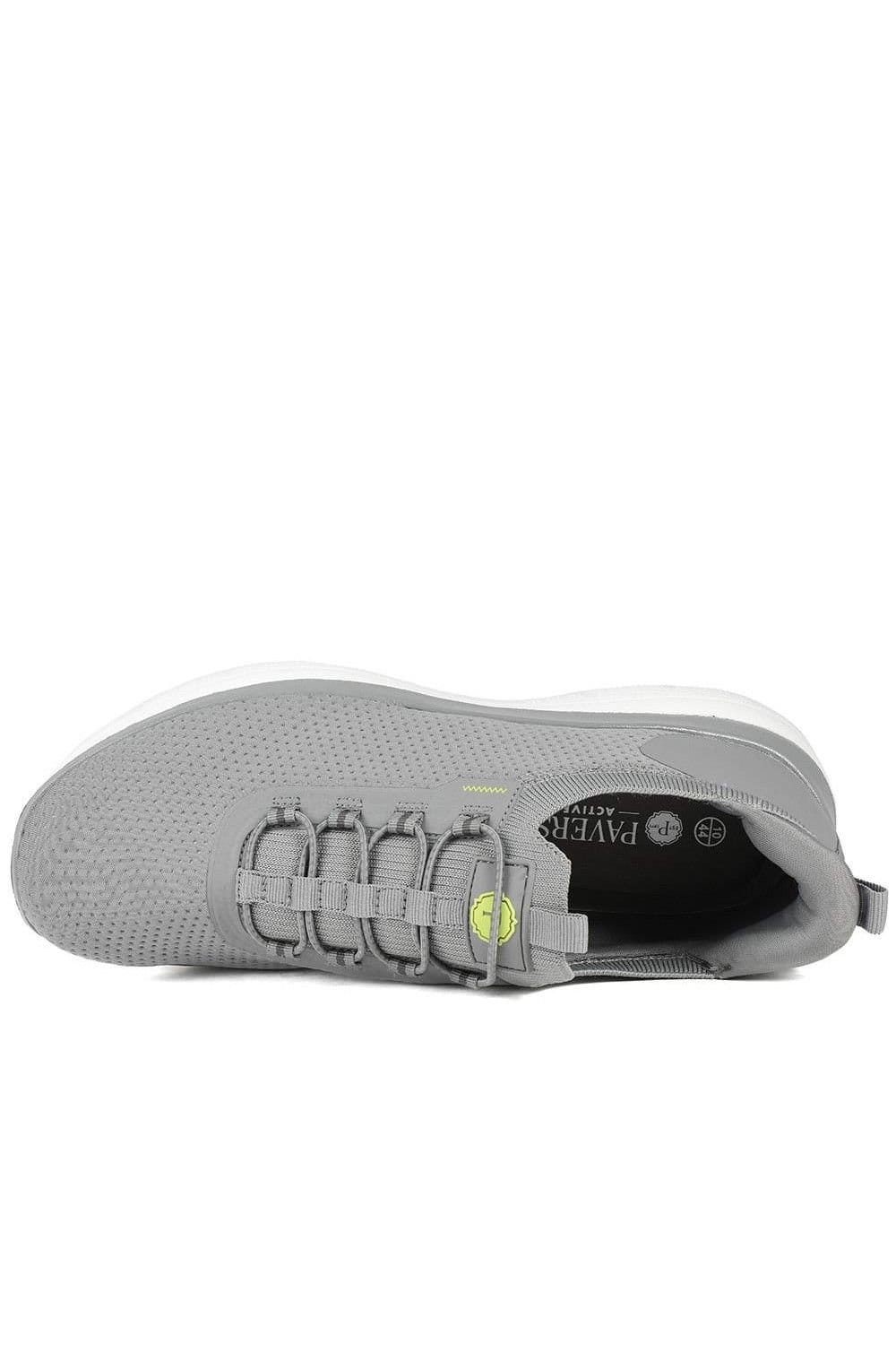 Pavers Pavers Men's Easy Step In Wide Fit Memory Foam Lace Up Trainers in Grey - 4