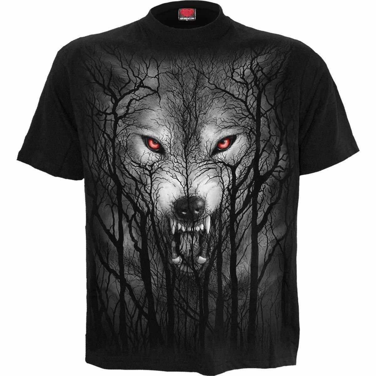 Spiral Spiral Men's FOREST WOLF - T-Shirt Black