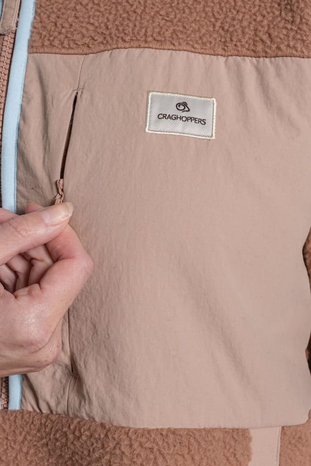 Craghoppers Craghoppers Women's Grange Borg Half-Zip Printedd Insulating Active Fleece in Brown - 3