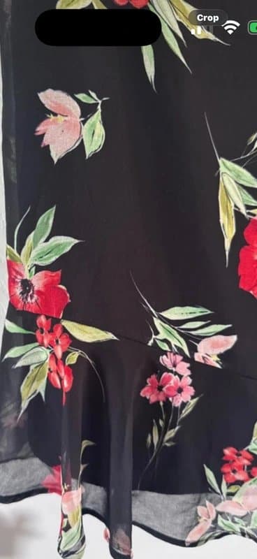 Bershka Brand New Bershka Black Floral Chiffon Double-Layered Dress