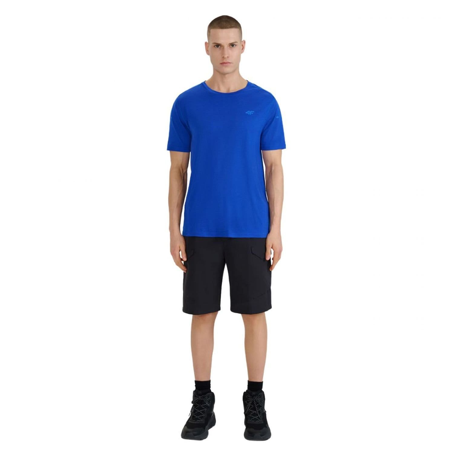 4F 4F Men's WSS25TSHOM527 Plain Shorts in Black - 4