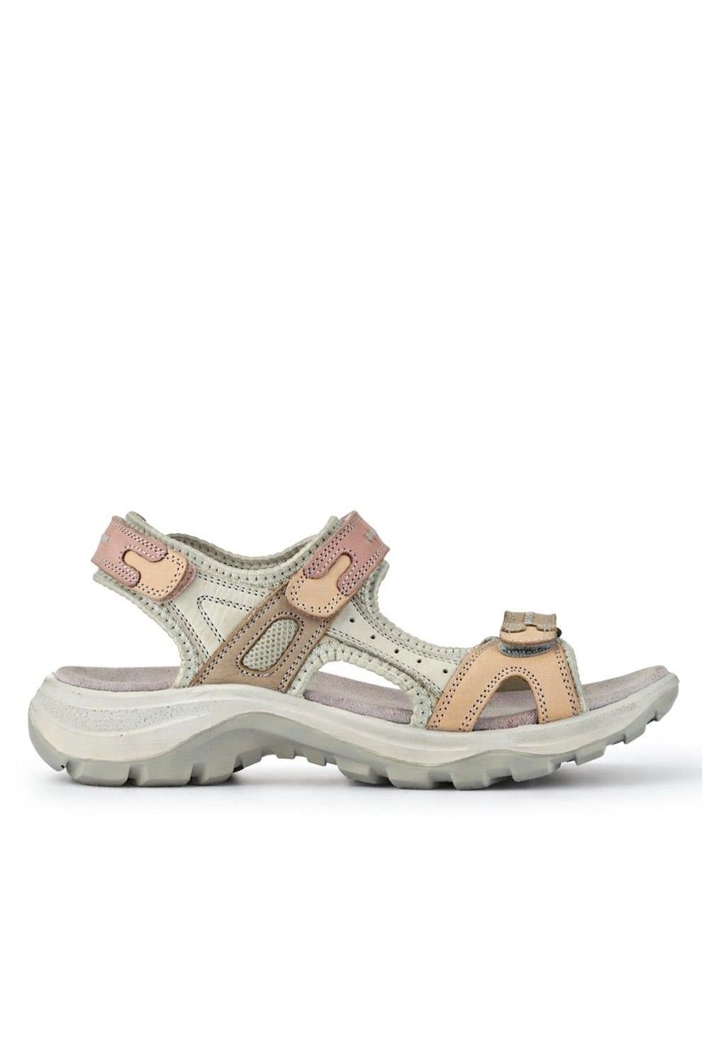 Pavers Pavers Women's Chunky Dual Touch-Fasten Sandals in Beige - 2