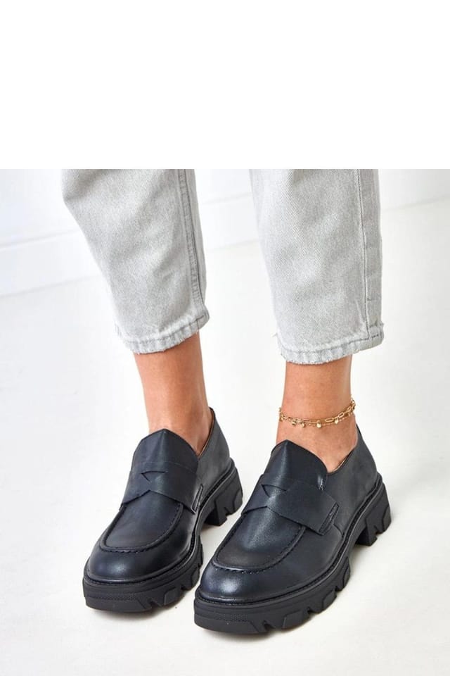 Love Lace Love Lace Women's Classic Low Heel Moccasins with Rubber Sole Comfort Round Toe in Black - 3