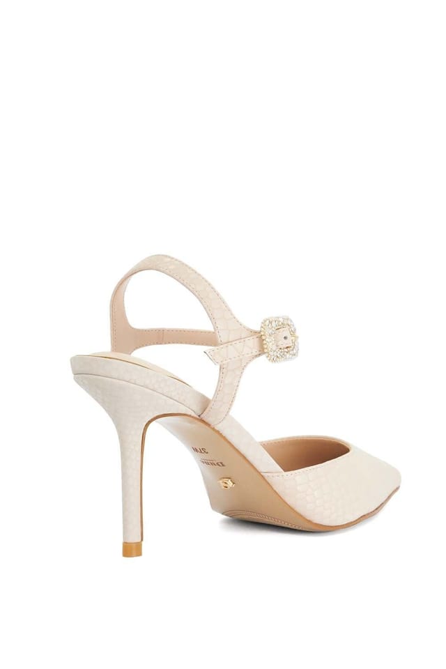 Dune London Dune London Women's Wide Fit 'Channel' Leather Court Shoes in Natural - 3
