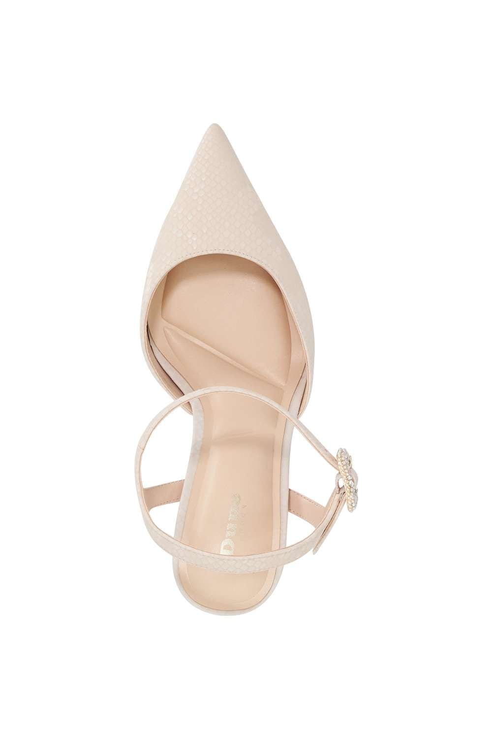 Dune London Dune London Women's Wide Fit 'Channel' Leather Court Shoes in Natural - 4