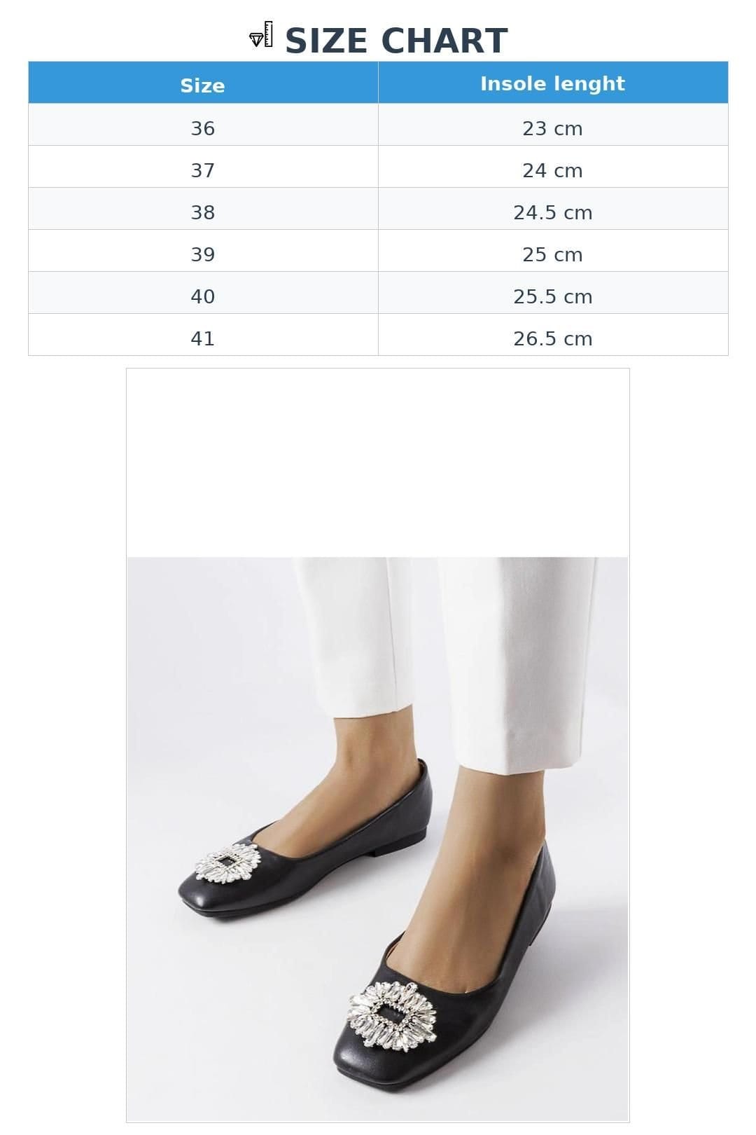 Love Lace Love Lace Women's Elegant Slip On Ballet Flats with Zircon Brooch in Black - 4