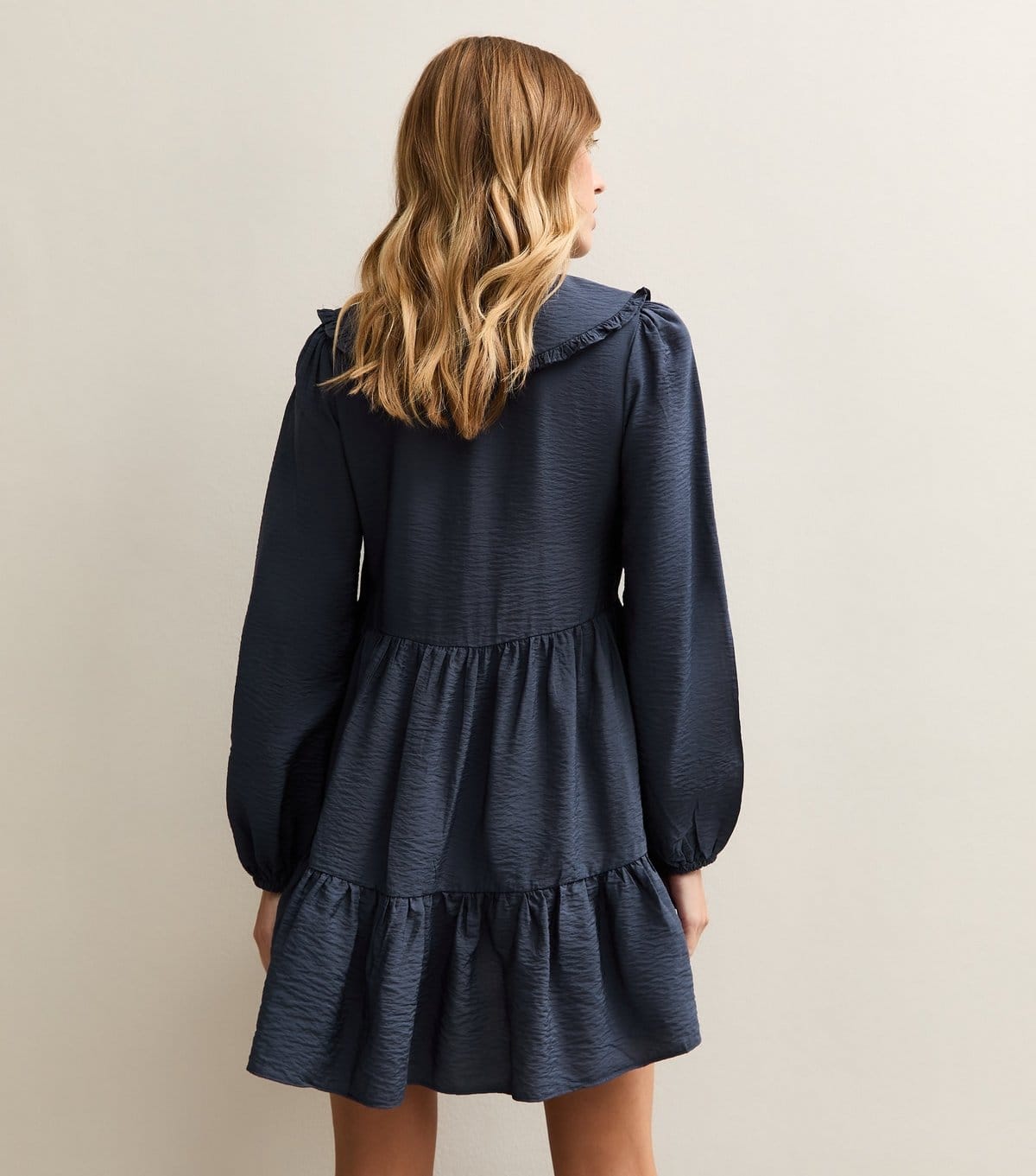 New Look Women's Navy Oversized Collar Mini Smock Dress New Look - 4