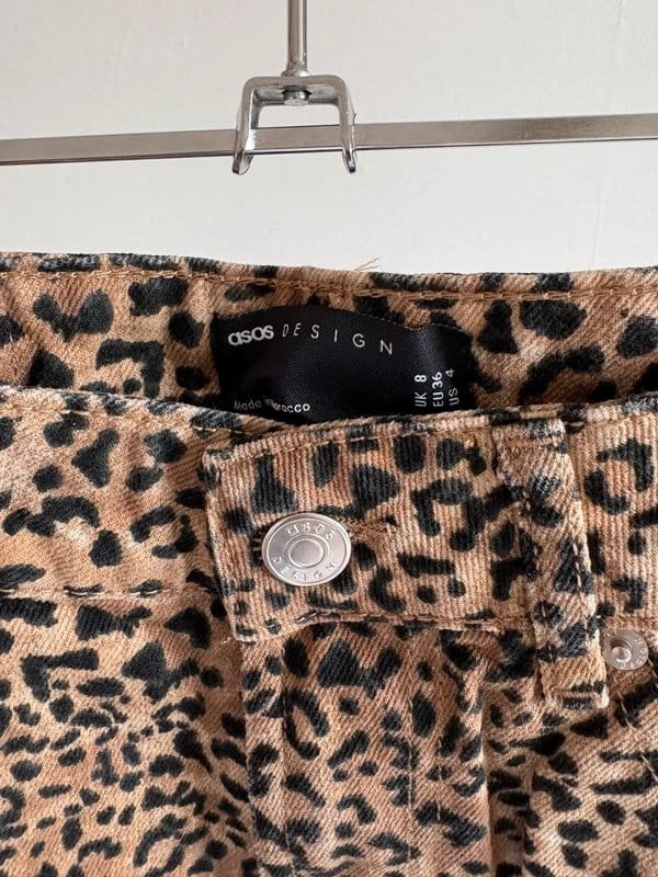 ASOS Leopard Print Corduroy Jorts