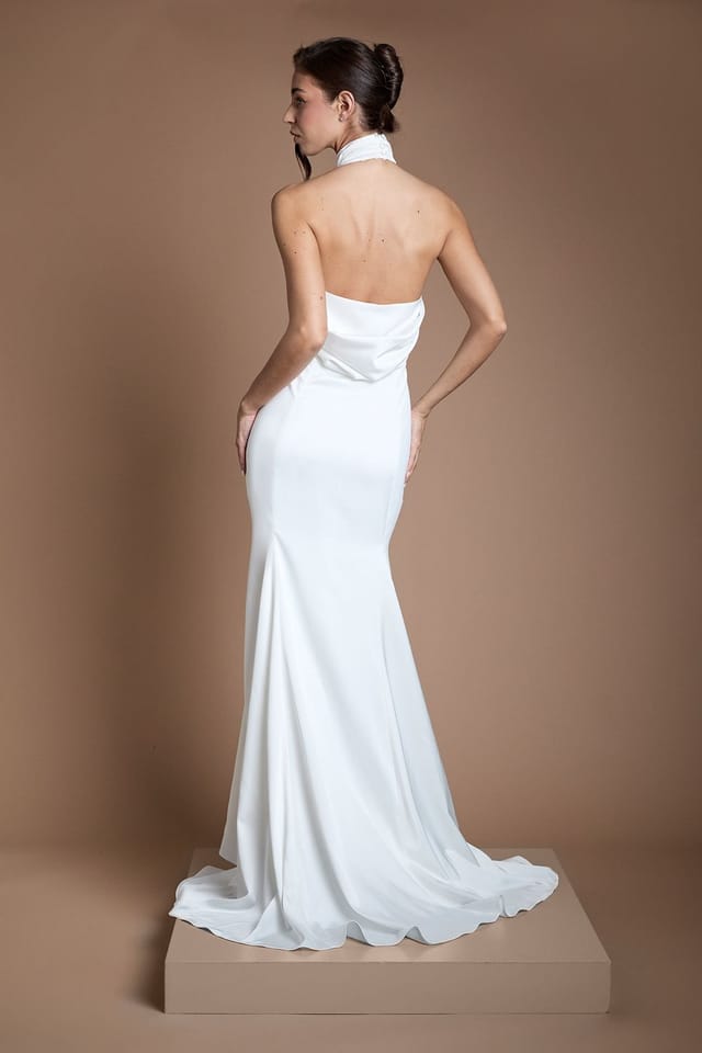 Oasis Oasis Women's Matte & Satin Wedding Dress With Puddle in Ivory - 3