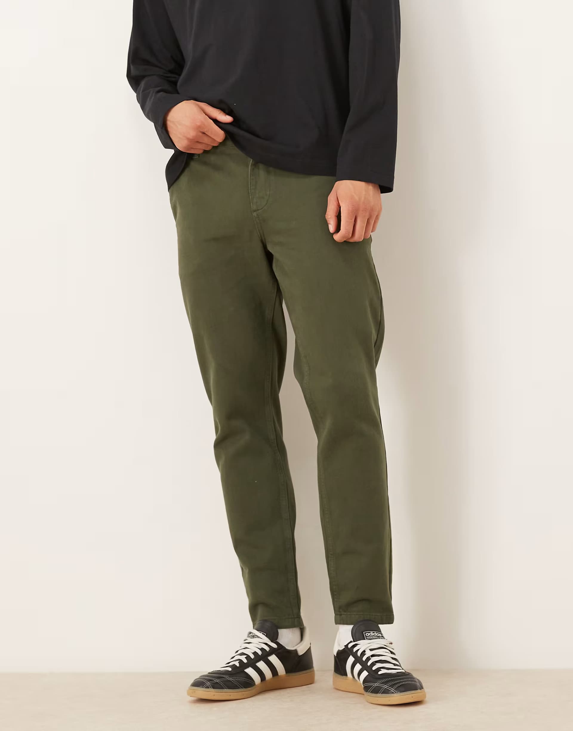 ASOS ASOS DESIGN tapered chino in khaki