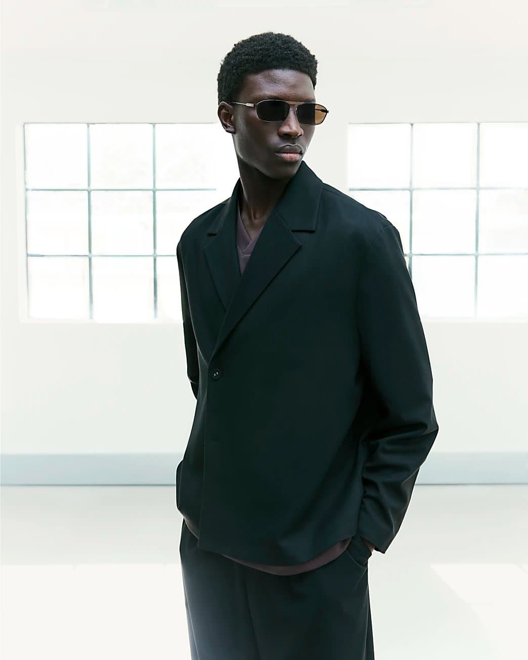 River Island Mens River Island Black Ri Studio Wrap Blazer