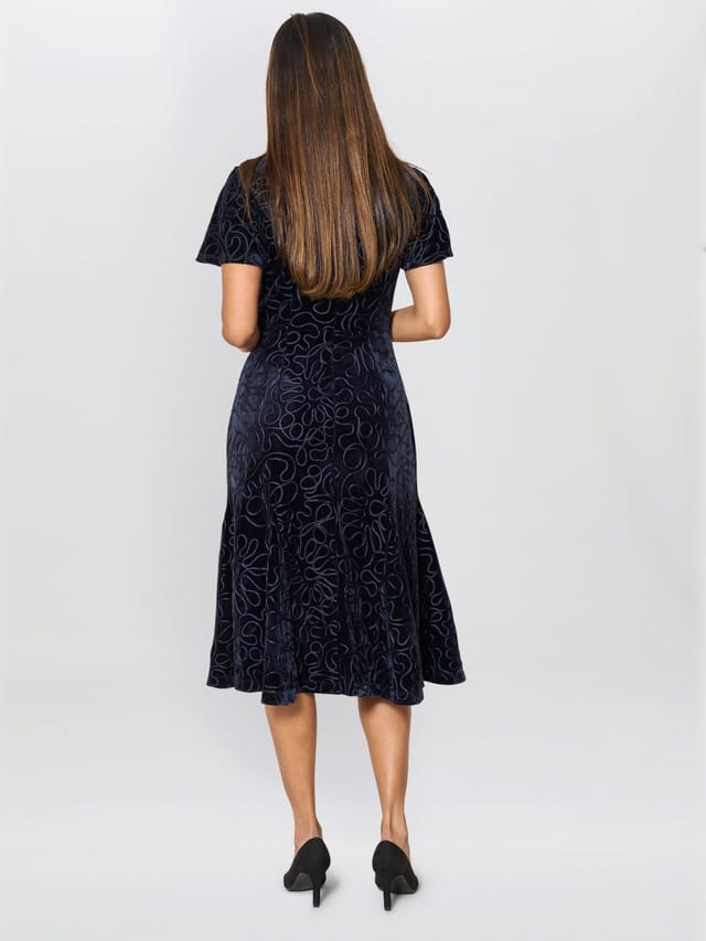 Gina Bacconi Gina Bacconi Women's Ray Velvet Midi Dress in Navy - 3