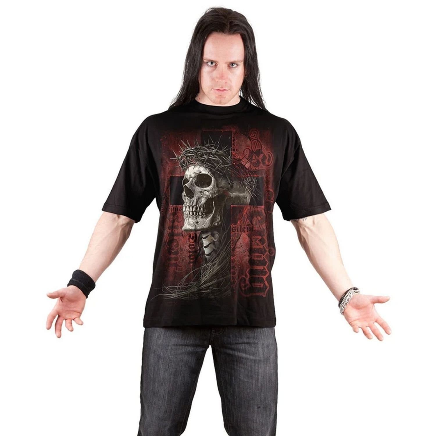 Spiral Direct Spiral Direct Men's Silent Suffering Back Print T-Shirt in Black