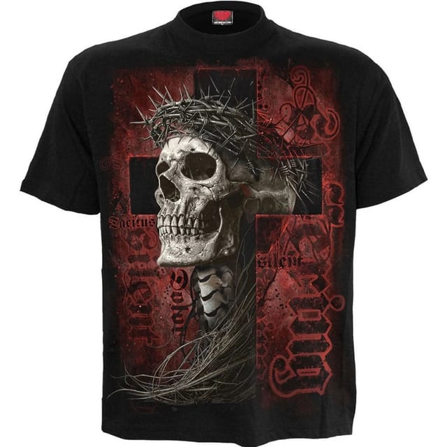 Spiral Direct Spiral Direct Men's Silent Suffering Back Print T-Shirt in Black - 2
