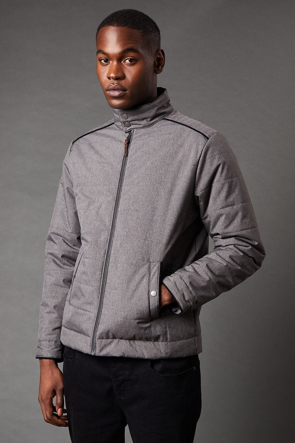 Maine Maine Men's Grey Short Padded Jacket - 2