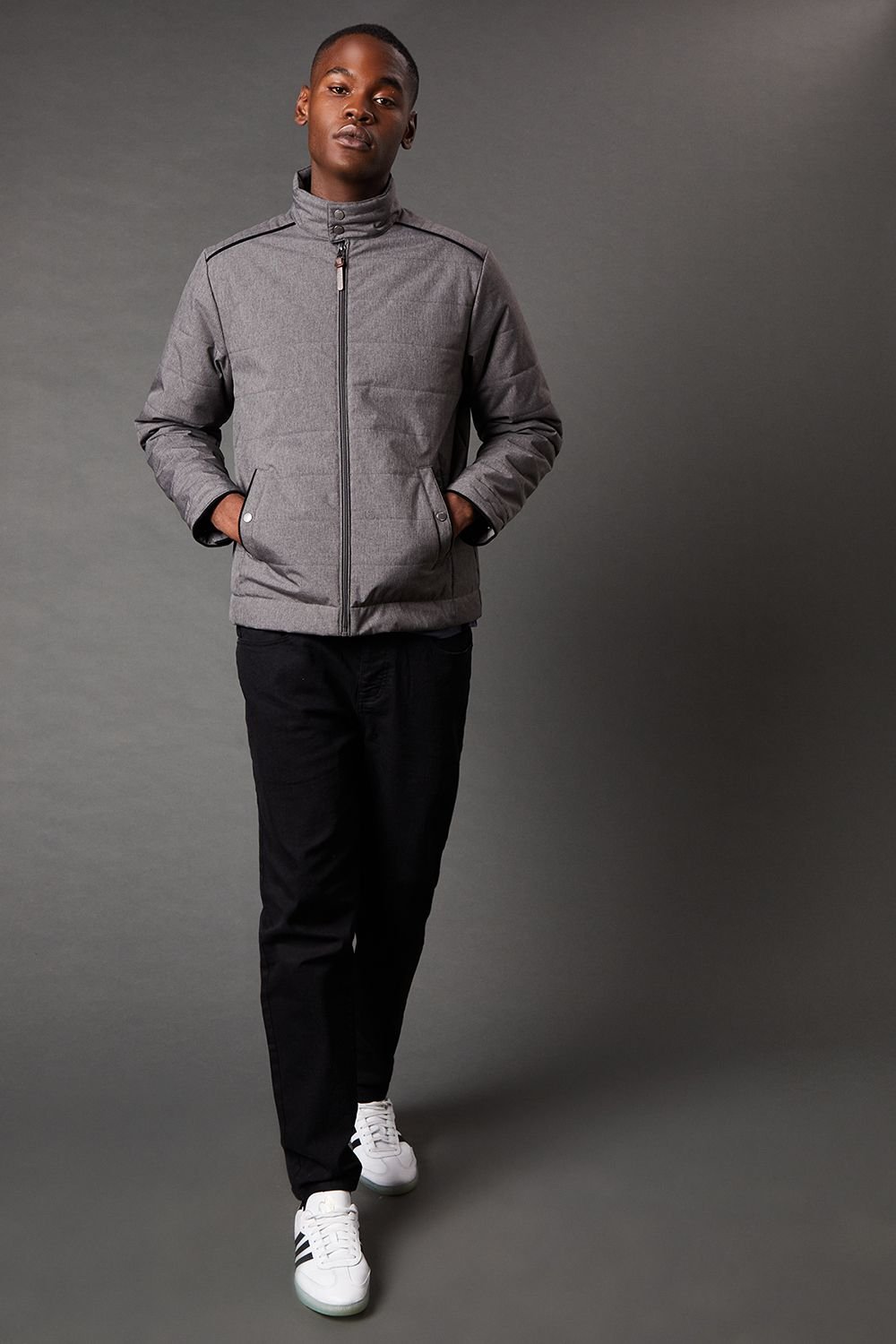 Maine Maine Men's Grey Short Padded Jacket - 4