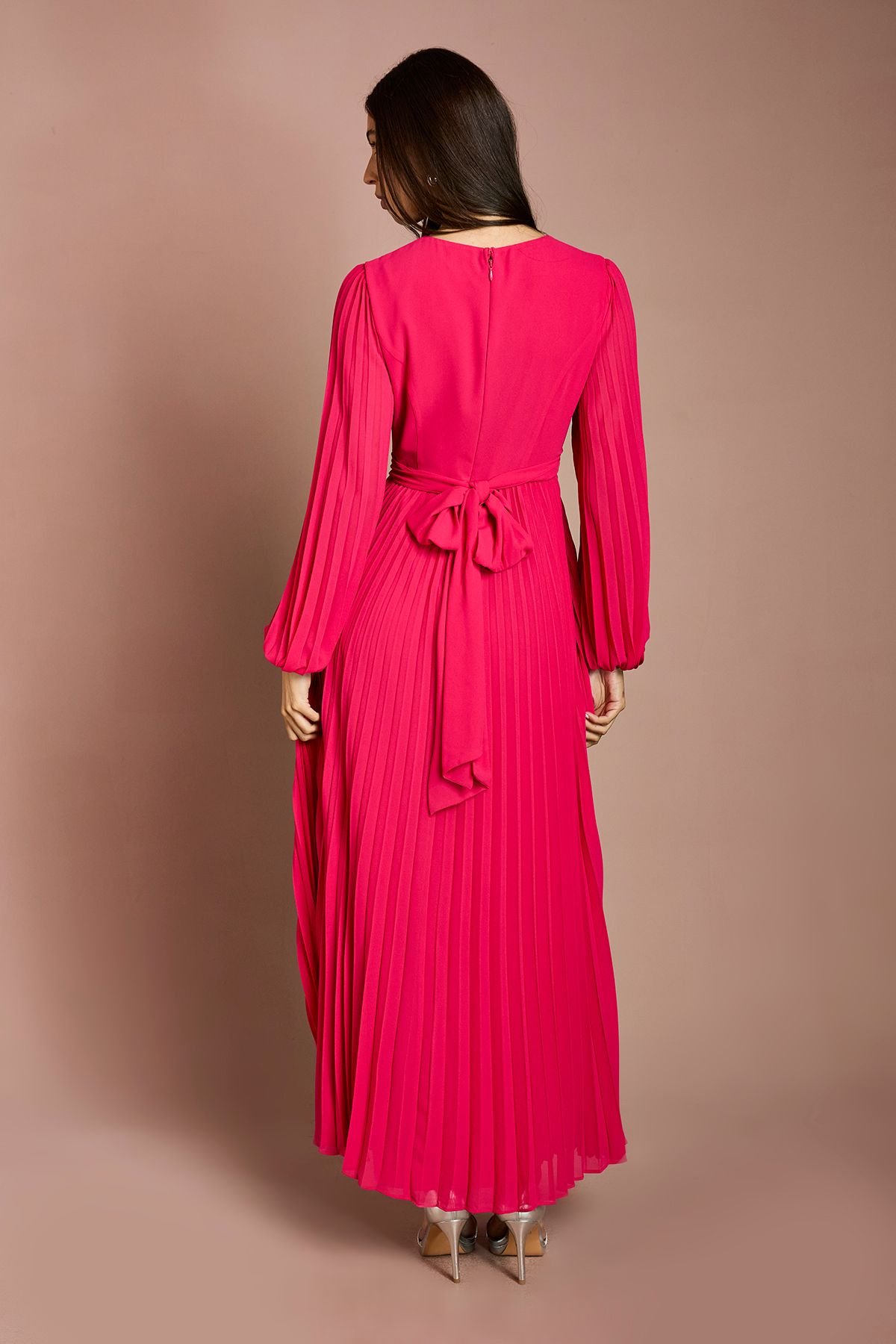 Coast Coast Women's Pleated Wrap Front Dress in Pink - 3