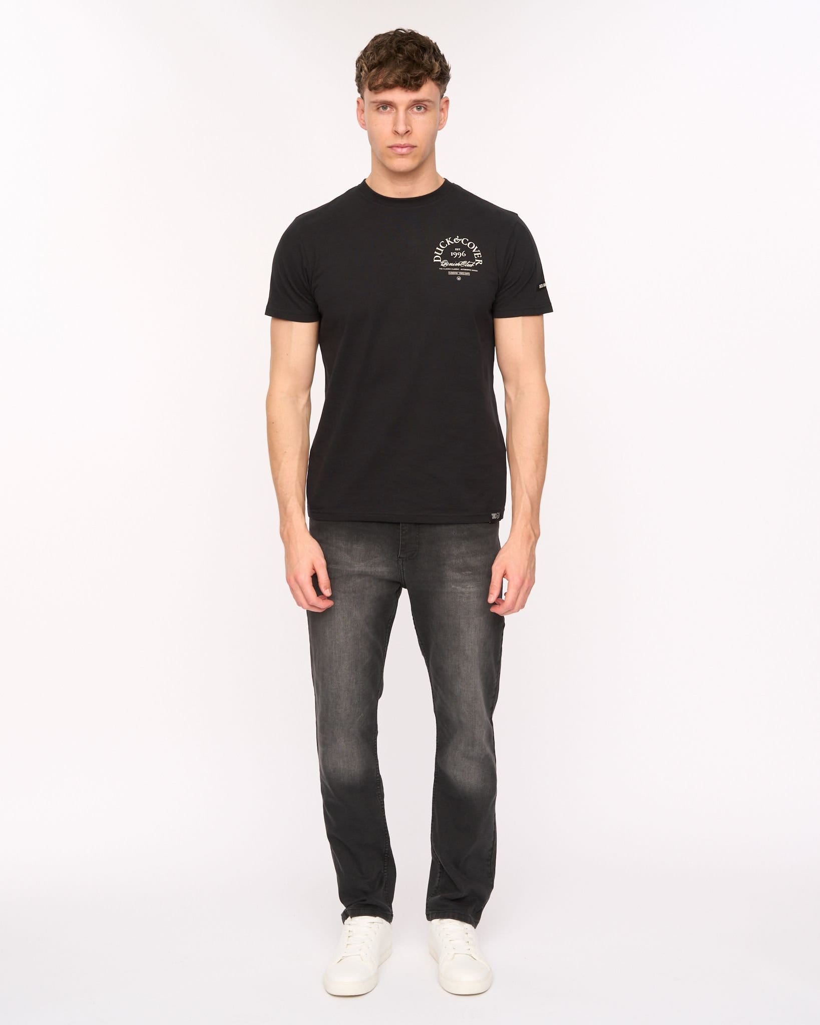 Duck&Cover Duck&Cover Men's Elix Regular Straight Leg Comfort Stretch Denim Jeans in Black - 4