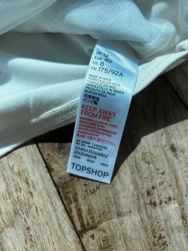 Topshop Topshop White Y2K Style Beaded Tube Top Size 12