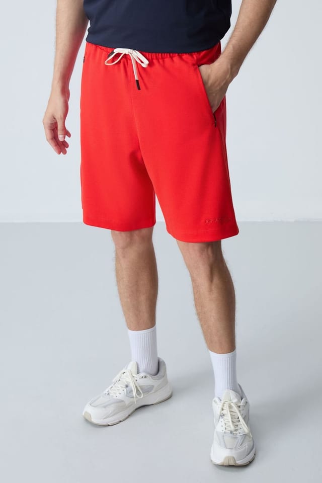 Tommy Life Tommy Life Men's Regular Fit Jersey Shorts in Red - 2