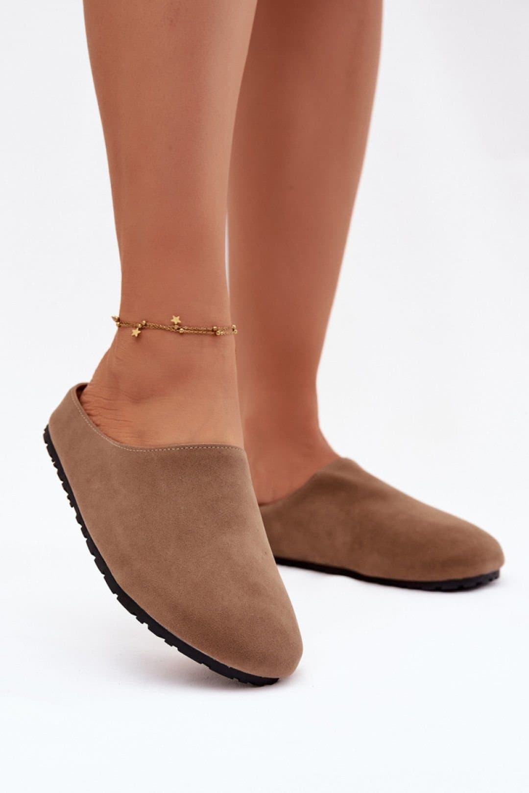 Love Lace Love Lace Women's Suede Thick Sole Home Slippers with Comfort Insole Warm in Beige