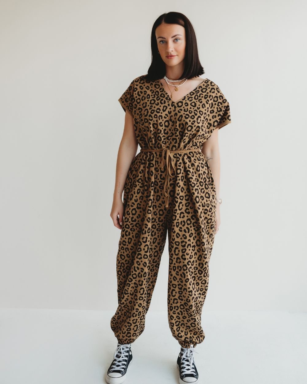 Turtledove London Turtledove London Women's Rita Brown Animal Print Tie Waist Jumpsuit - 4