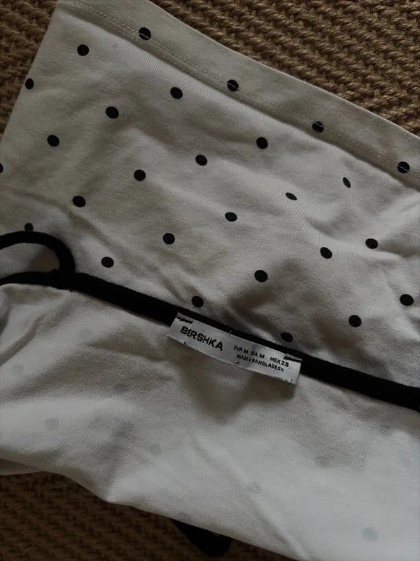 Bershka Polka Dot Cami in White and Black