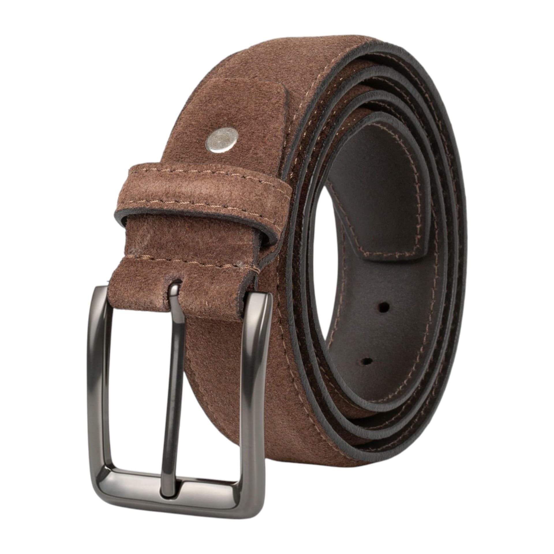 Woodland Leathers Woodland Leathers Men's Genuine Leather Suede Belt In Brown