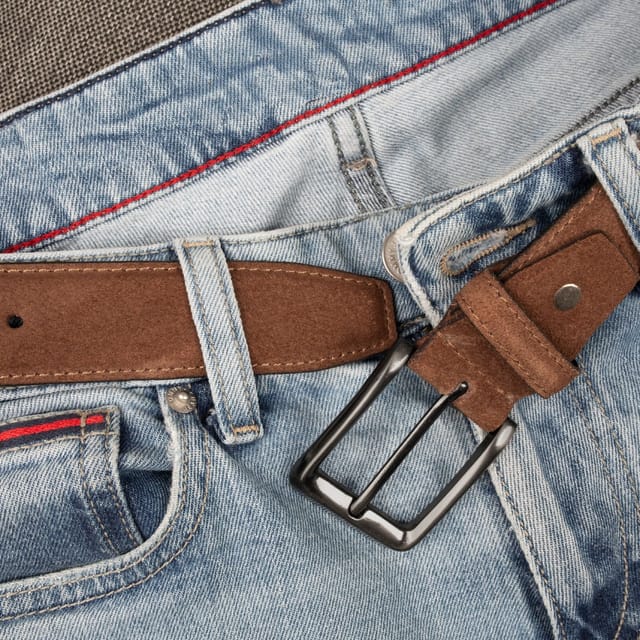 Woodland Leathers Woodland Leathers Men's Men's Genuine Leather Suede Belt in Brown - 2