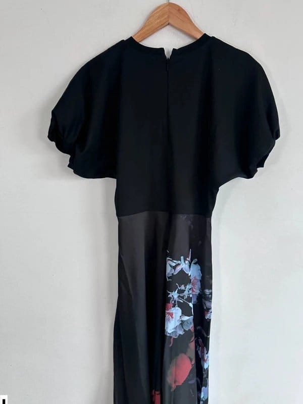 Ted Baker Ted baker 8 size 1 dress midi long jersey top puff sleeve satin skirt new BNWT - 1