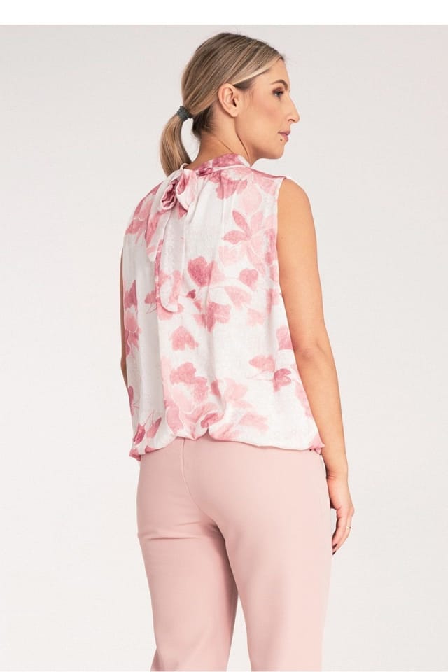 Love Lace Love Lace Women's Back Tie Sleeveless Viscose Lined Top in Pink - 3