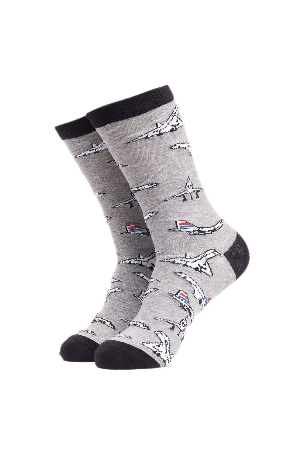 Soctopus Soctopus Men's Car Pattern Novelty Cotton Socks in Silver