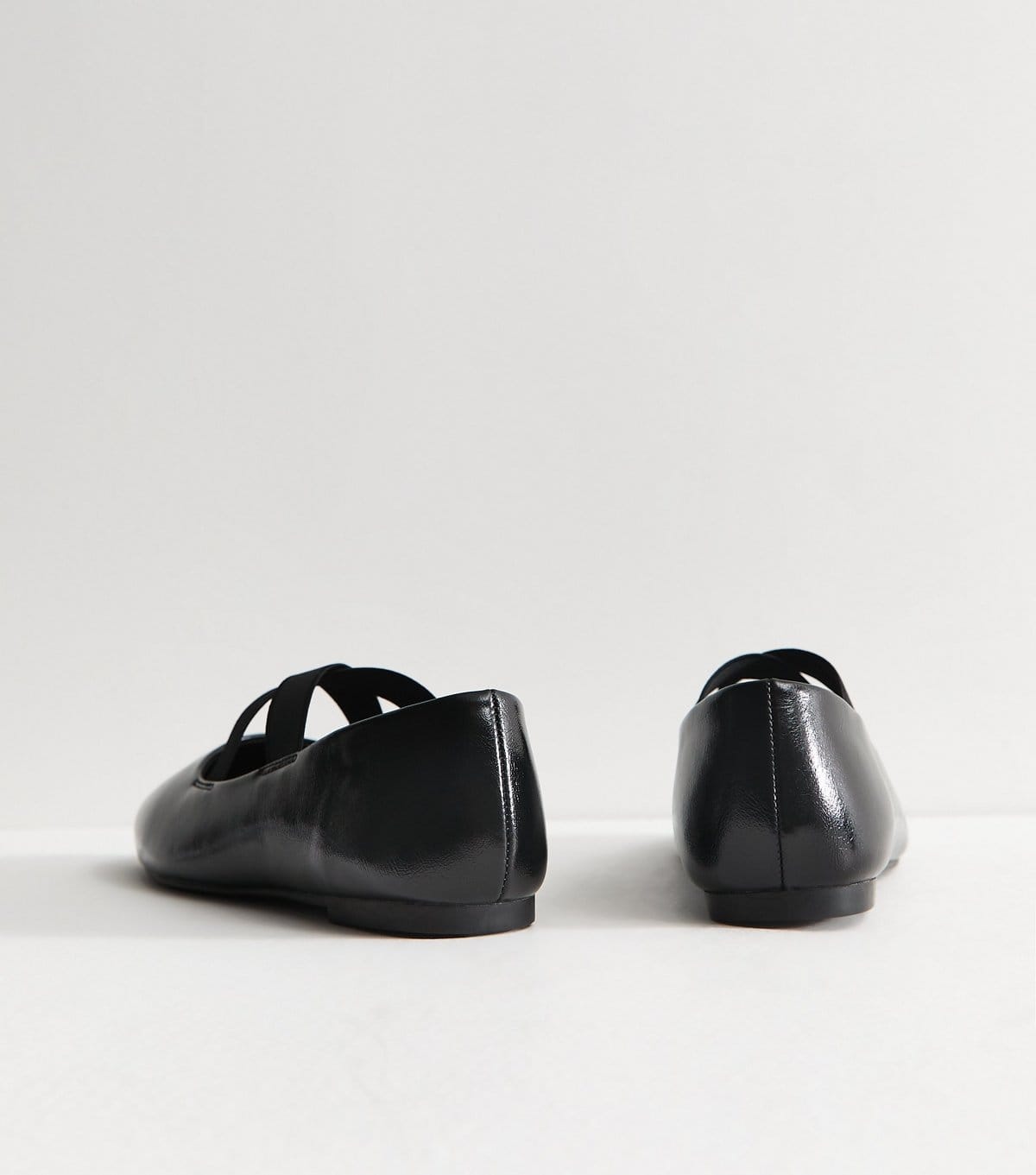 New Look Women's Wide Fit Black Faux Leather Crossover Strap Mary Jane Flats Vegan New Look - 4
