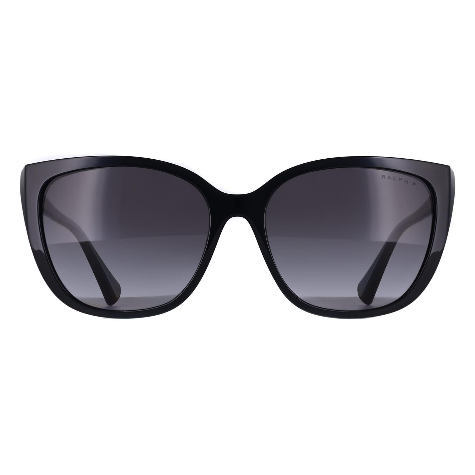 Ralph by Ralph Lauren Ralph by Ralph Lauren Women's Butterfly Shiny Black Polarized Gradient Grey RA5274