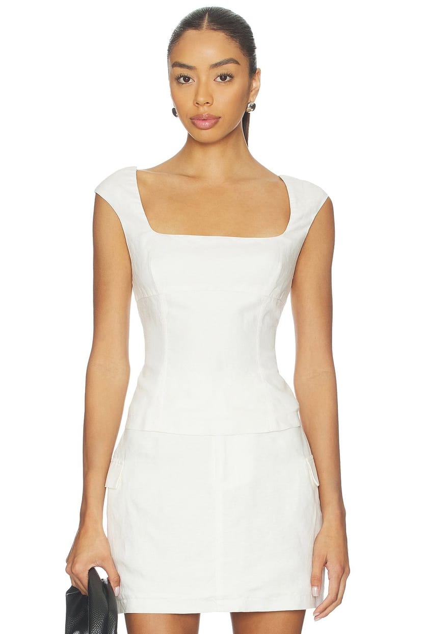 revolve Linen Peplum Top - 1