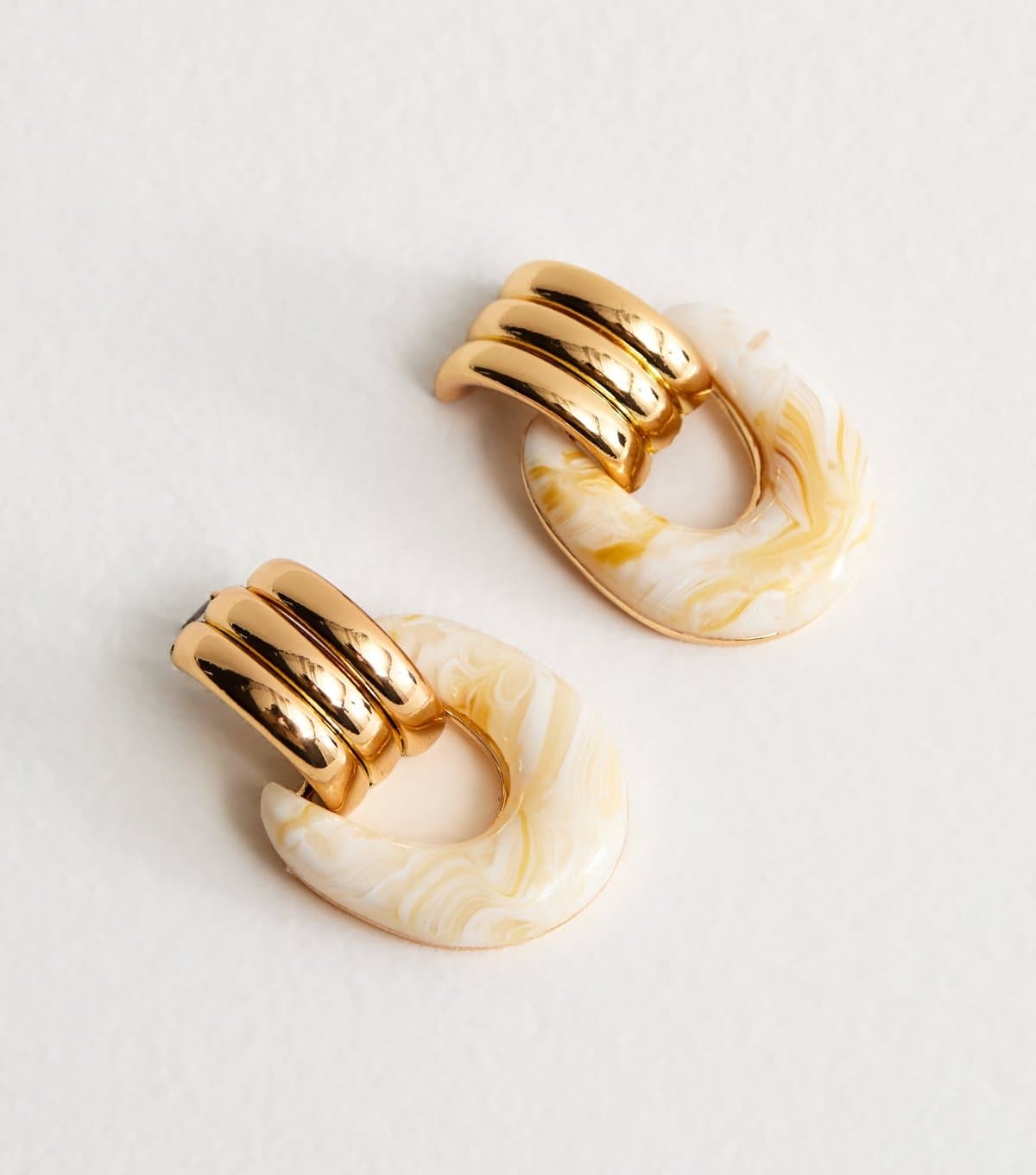 New Look New Look Gold Tone Contrast Drop Earrings