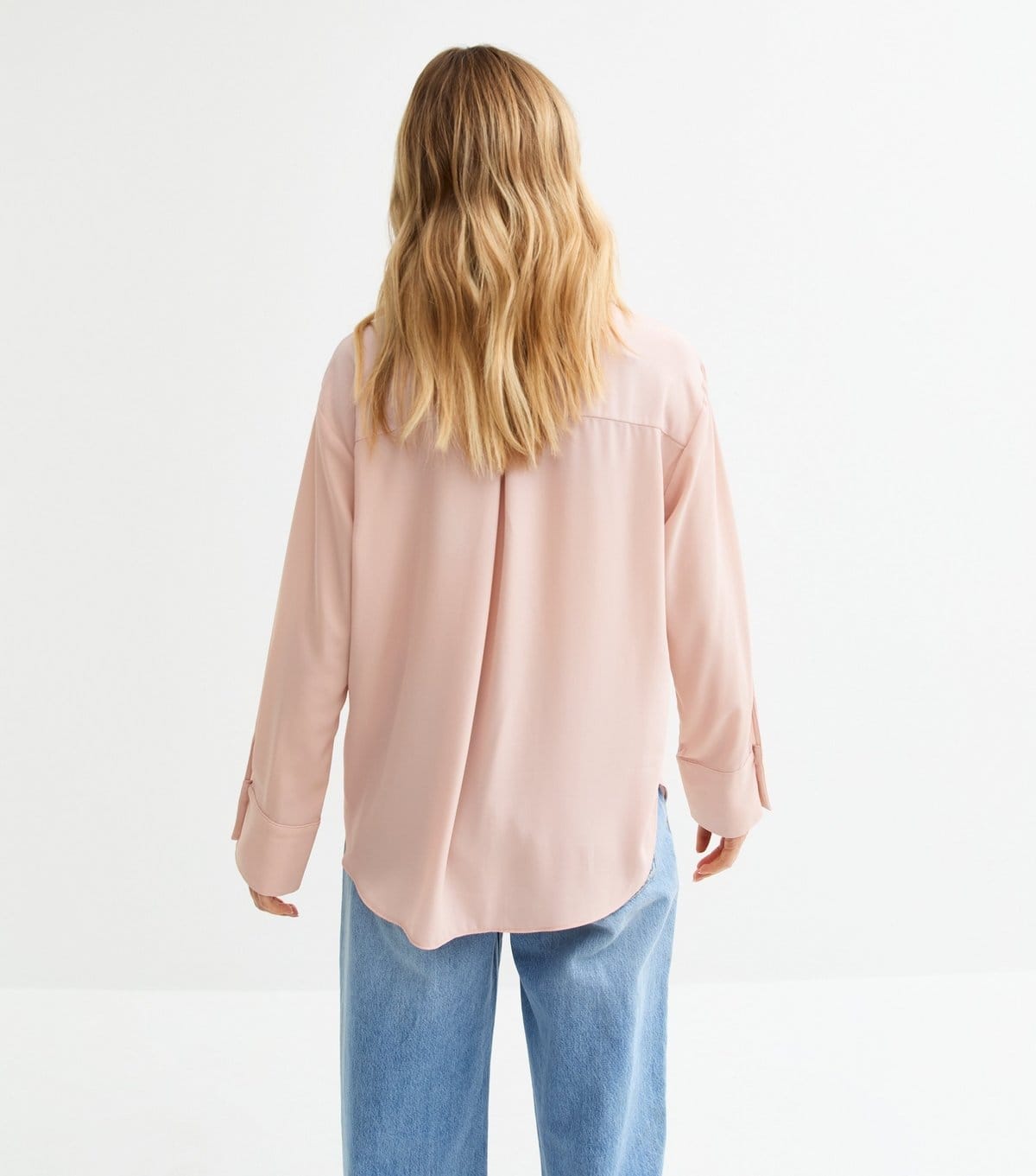New Look Women's Pink V-Neck Curved Hem Shirt New Look - 4
