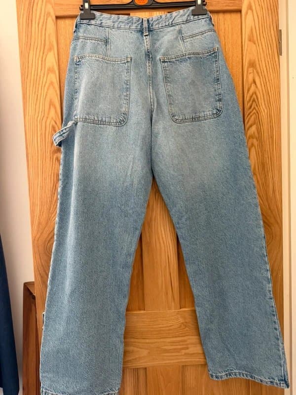 Bershka Men’s blue baggy jeans